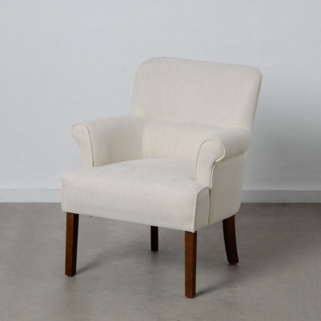 Sillón 77 x 64 x 88 cm Tejido Sintético Madera Crema