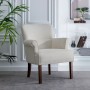 Fauteuil 77 x 64 x 88 cm Tissu Synthétique Bois Crème