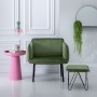 Fauteuil Tissu Synthétique Métal Vert clair