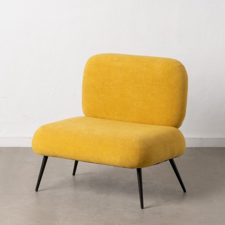 Fauteuil 81 x 51 x 79 cm Tissu Synthétique Bois Jaune