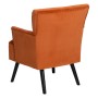 Fauteuil 63 x 50 x 83 cm Tissu Synthétique Bois Orange