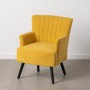 Fauteuil 63 x 50 x 83 cm Tissu Synthétique Bois Jaune