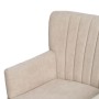 Fauteuil 63 x 50 x 83 cm Tissu Synthétique Beige Bois