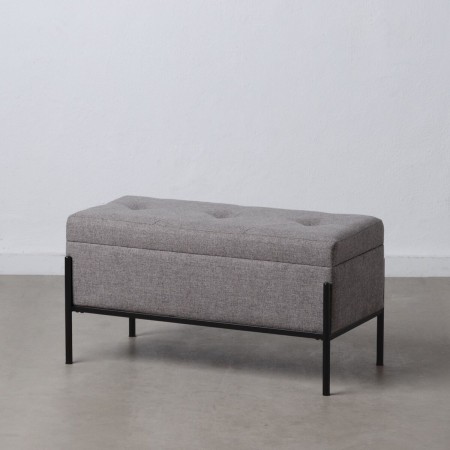 Coffre 83 x 40 x 43 cm Tissu Synthétique Métal