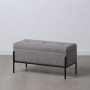 Coffre 83 x 40 x 43 cm Tissu Synthétique Métal
