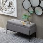 Coffre 83 x 40 x 43 cm Tissu Synthétique Métal
