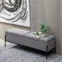Coffre 123 x 40 x 43 cm Tissu Synthétique Métal