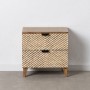 Mesita de Noche 50 x 33 x 50 cm Natural Blanco Madera de mango