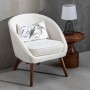 Fauteuil 73 x 61 x 76 cm Tissu Synthétique Bois Crème