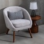 Fauteuil 73 x 61 x 76 cm Tissu Synthétique Gris Bois