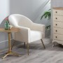 Fauteuil 71 x 72 x 82,5 cm Tissu Synthétique Métal Crème