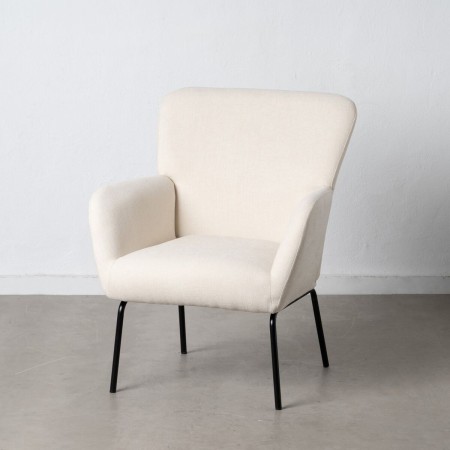 Fauteuil 71 x 69 x 87 cm Tissu Synthétique Métal Crème