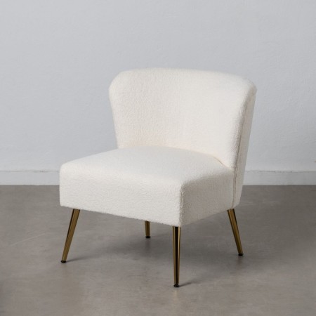 Fauteuil 66 x 65 x 72 cm Tissu Synthétique Métal Blanc