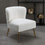 Fauteuil 66 x 65 x 72 cm Tissu Synthétique Métal Blanc