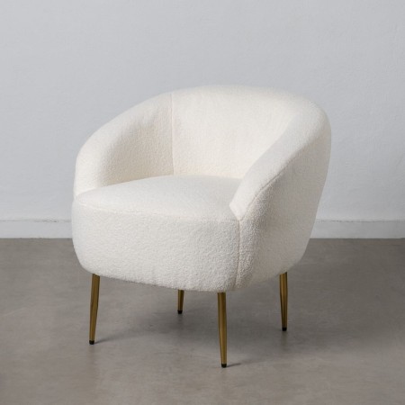 Fauteuil 75 x 70 x 74 cm Tissu Synthétique Métal Blanc