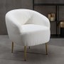 Fauteuil 75 x 70 x 74 cm Tissu Synthétique Métal Blanc