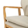 Fauteuil 67 x 73 x 84 cm Tissu Synthétique Beige Bois