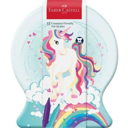 Ensemble de Marqueurs Faber-Castell Porte documents Multicouleur Licorne 33 Pièces