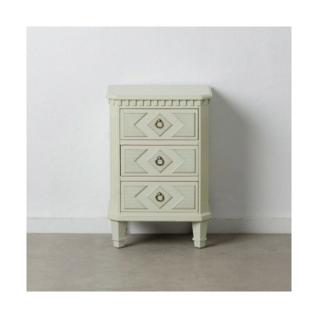 Mesita de Noche 45 x 36 x 66 cm Madera Crema DMF