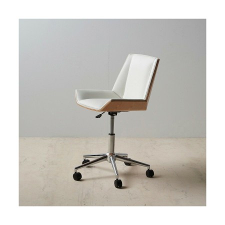 Sillón de Oficina 52 x 54 x 79 cm Natural Blanco