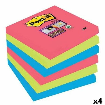 Notes Adhésives Post-it Super Sticky 76 x 76 mm Multicouleur (4 Unités)