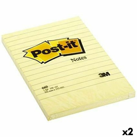 Notas Adhesivas Post-it XL 15,2 x 10,2 cm Amarillo (2 Unidades)