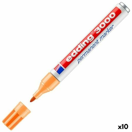Rotulador permanente Edding 3000 1,5-3 mm Naranja (10 Unidades)
