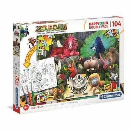 Puzzle para Colorear Clementoni Safari + 6 Años 104 Piezas