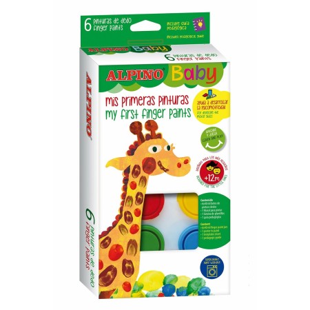 peinture pour doigts Alpino Baby Multicouleur 6 Pièces