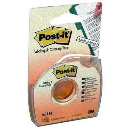 Cinta Adhesiva Post-it 651H Blanco 4,2 mm x 17,7 m (12 Unidades)