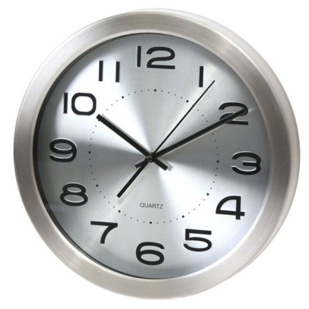 Horloge Murale PLATINET PZFE Aluminium Argent (30 x 4 x 30 cm)