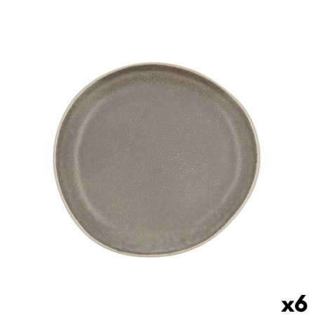 Assiette plate Bidasoa Gio Irrégulier 20 cm Céramique Gris (6 Unités)