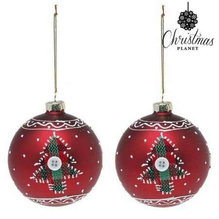 Boules de Noël 8 cm (2 uds) Verre Rouge