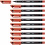 Marqueur permanent Stabilo OHPen Rouge 0,7 mm (10 Unités)