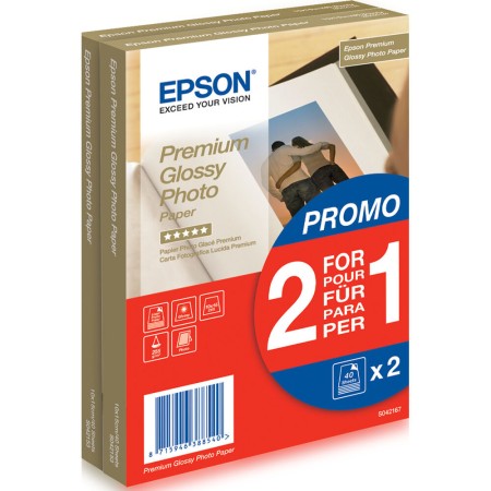 Papel Fotográfico Brillante Epson Premium Glossy 10 x 15 cm 80 Hojas