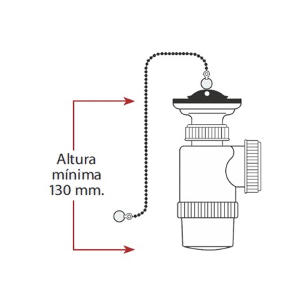 Sifón de Lavabo Mirtak v70 Plástico PVC