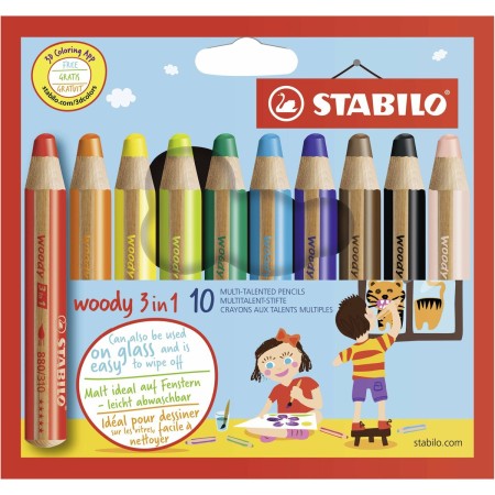 Crayons de couleur Stabilo Woody EO880/10 (10 Unités) (Reconditionné A)