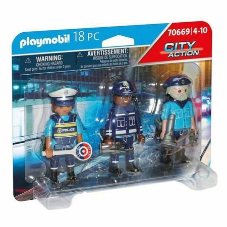 Playset City Action Police Figures Set Playmobil 70669A 18 Piezas (18 pcs)