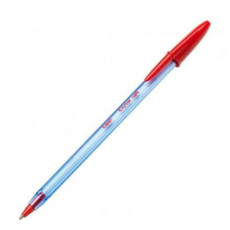 Crayon Bic Cristal Soft 1-2 mm Rouge Transparent (50 Unités)