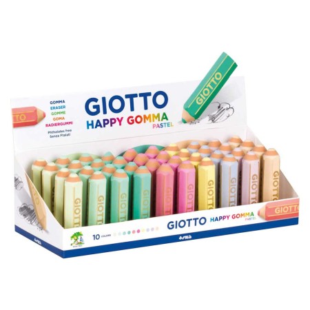 Goma de borrar Giotto Happy Gomma Multicolor Pastel (40 unidades)