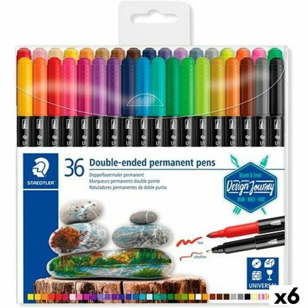 Ensemble de Marqueurs Staedtler Design Journey 36 Pièces Double pointe Multicouleur (6 Unités)