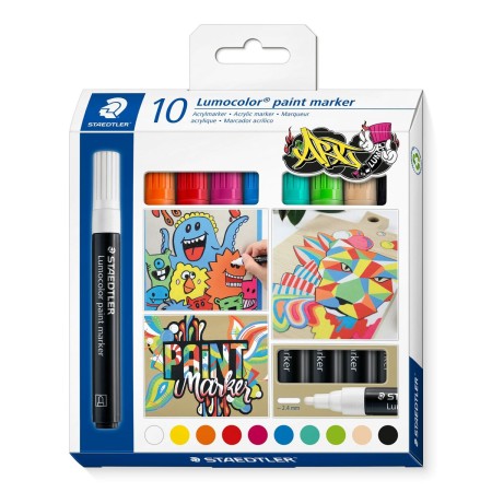 Set de Rotuladores Staedtler Lumocolor 349 10 Piezas Multicolor 2,4 mm