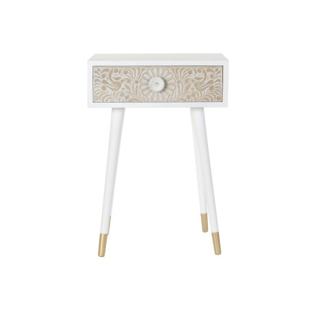 Mesita de Noche DKD Home Decor S3022940 Abeto Blanco Plástico Marrón claro