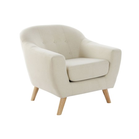 Fauteuil DKD Home Decor 83 x 80 x 80 cm Beige Bois d'hévéa 81 x 80 x 80 cm