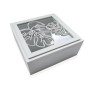 Caja Decorativa Versa Hojas Madera MDF 20 x 8 x 20 cm