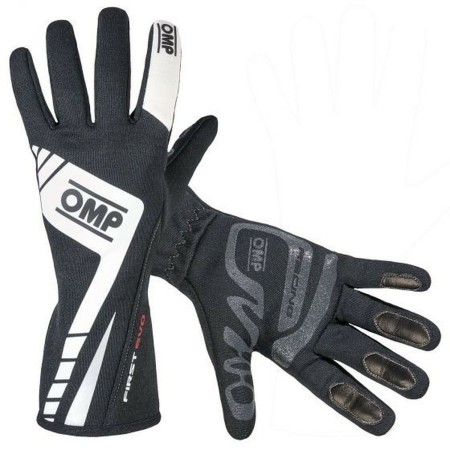 Gants OMP FIRST EVO L Noir/Blanc Noir