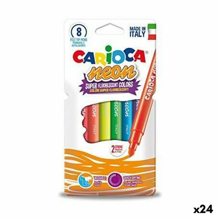 Ensemble de Marqueurs Fluorescents Carioca Neon Multicouleur (24 Unités)