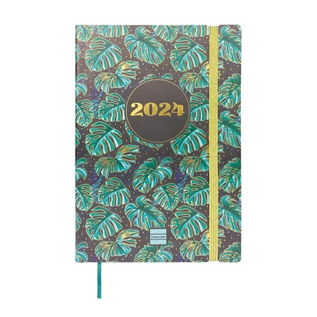 Agenda Finocam Dotted Monstera 2023-2024 14 x 20,4 cm Multicouleur