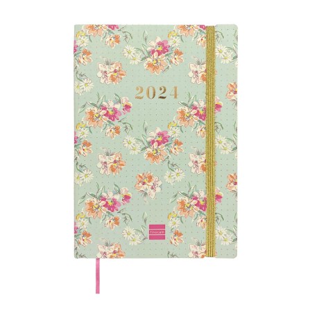 Agenda Finocam Dotted Bloom 2023-2024 14 x 20,4 cm Multicouleur