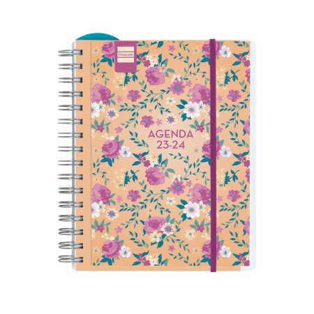 Agenda Finocam Flowers 2023-2024 Docente 15,5 x 21,2 cm Multicolor Cuarto